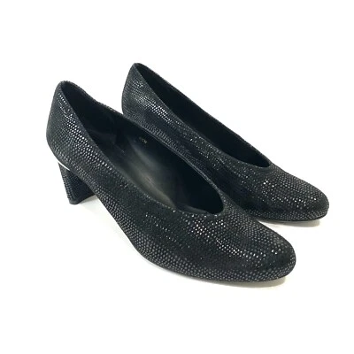 Zapatos de salón VANELi para mujer 6,5 W Dayle negros con estampado electrónico brillantes puntos metálicos elegantes Foto 1 de 4