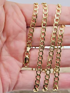 Oro giallo 10 kt *Catena a cordino cavo 22,03" x 3,9 mm x 0,9 mm chiusura a losbter - Foto 1 di 6