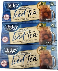Tetley Tea, Premium Black Tea 24 Family Size Round Tea Bags Caffeinated (3-pack) - Picture 1 of 4