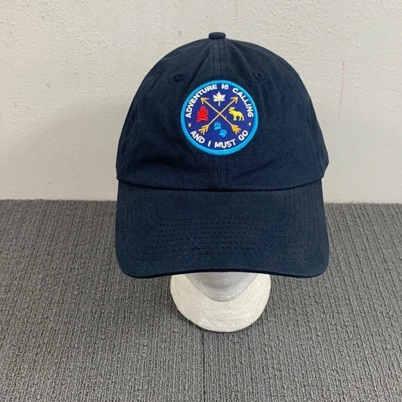 Adventure is Calling and I must Go Baseball Hat Cap Unisex Adjustable Navy Blue - Image 1 of 4