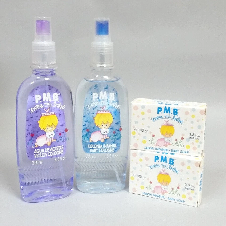 Lot of 2 P.M.B. Para Mi Bebe 8.3 oz Spray Baby Cologne & 2 Baby Soap Bars - Image 1 of 1