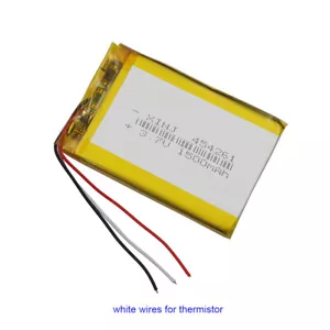 3,7V 1500mAh 5,55Wh Wiederaufladbarer Li-Polymer Li Akku 454261 Thermistor 3-Drähte - Bild 1 von 3