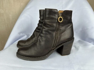 Botas de cuero Fiorentini + Baker con cremallera al tobillo marrón oscuro para mujer talla EU 37 US 7 UK 4 Foto 1 de 4