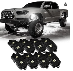 OPT7 Photon Pure White LED Magnet Rock Lights, 8 Pods Wide Angle Neon Underglow - Picture 1 of 6