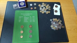 Konvolut Münzen versch. Länder plus 2 Medaillen + 2 alte Geldscheine / Oy - Bild 1 von 10
