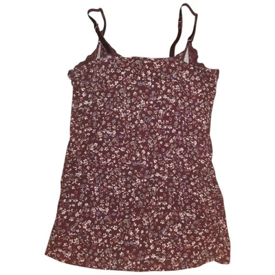 Jessica Simpson Nursing Spaghetti Strap Top M Floral Red Purple Burgundy - Image 1 of 4