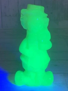 Boyd Glas Virgil Two Faced Happy Sad Clown gelb Pudding Schlacke Glas UV leuchtet - Bild 1 von 6