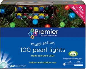 Premier 100 LED Christmas Pearl Lights, Multi-Colour 10m - Picture 1 of 2