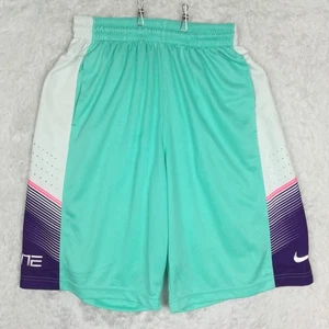 Nike Pantaloncini Uomo Elite Powerup Basket Viola Teal Dri-Fit Pull On M - Foto 1 di 11