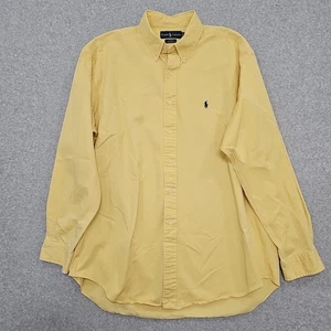 Ralph Lauren Polo Mens Oxford Shirt Button Down Blake Yellow Twill W Blue Pony - Picture 1 of 10
