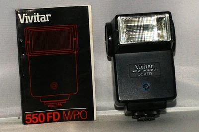 Vivitar 550FD MP/O Auto Thyristor Flash for Minolta/Pentax/Olympus w Manual USED - Image 1 of 4