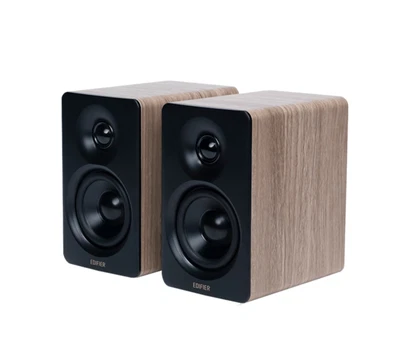 Edifier M60 Hi-Res Eiche Aktiv Regal BT Studio Lautsprecher/Monitore mit Ständer