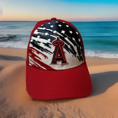 LA ANAHEIM ANGELS 4th OF JULY NE 9FORTY CAP/HAT RED/WHITE/BLUE SNAPBACK NICE. - Image 1 of 4