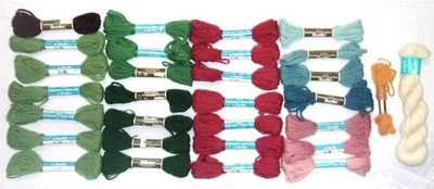 Lot of 30~Vintage Bucilla & Assorted Needlepoint & Crewel Wool Yarn in 12 Colors - Image 1 of 4