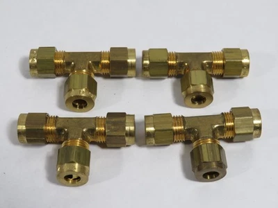 Fairview 1464-4 Brass D.O.T. Compression Union Tee 1/4" Tube Lot of 4 NOP - Image 1 of 2