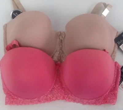 NWT Delta Burke 5 Way Convertible Lace Plus Bra Multiway Strapless TAN or CHERRY - Image 1 of 4