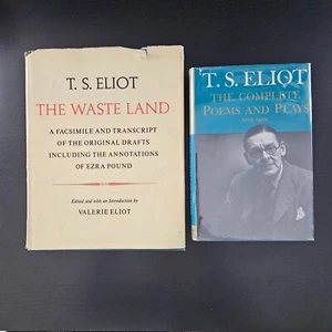 Collected Poems & Plays of TS Eliot & Facsimile Waste Land manuscript Ezra Pound - Picture 1 of 5