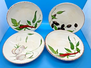 HandPainted Ceramic Dessert Plates For Crate & Barrel Set of 4 Made In Portugal - Picture 1 of 9