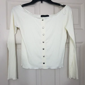 Derek Heart Crop Long Sleeve Top Size Medium NWOT - Picture 1 of 5