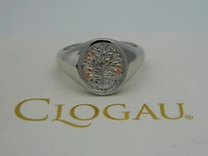 Welsh Clogau Sterling Silver & 9ct Rose Gold Tree of Life Signet Ring size P - Picture 1 of 6