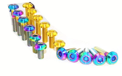 4x M6 X 12/15/20/25/30mm Disco de freno de disco de motocicleta Tornillo de titanio Cabeza de paraguas Foto 1 de 3