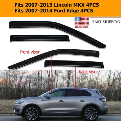 4x Side Window Deflector Visor fit for 2007-2014 Ford Edge 2007-2014 Lincoln MKX Foto 1 de 4