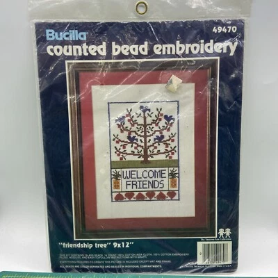 Bucilla Counted Bead Embroidery Kit #49470 Friendship Tree 9" x 12" - Image 1 of 4