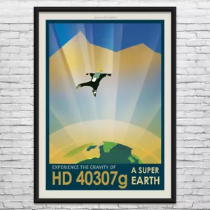 HD 40307g Space Tourism Wall Art Poster, Canvas or Framed Sci Fi Gift Home Decor - Picture 1 of 35