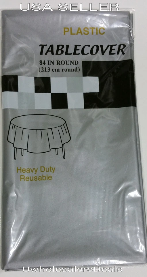 2 Fundas de Mesa 84" Redondas Plástico Mantel Ropa de Mesa - Elige tu Color Foto 1 de 1