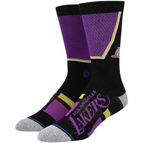 Stance Mens Large L  (9-13) NBA Lakers Shortcut 2 Infiknit Crew Socks Cover