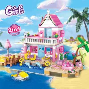 Friends House Villa Building Blocks Set Toys Kid Girls XMAS Gift + 5 figures - Picture 1 of 9