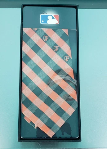 Baltimore Orioles Mens Necktie Officially Licensed MLB Baseball Black Neck Tie Cover