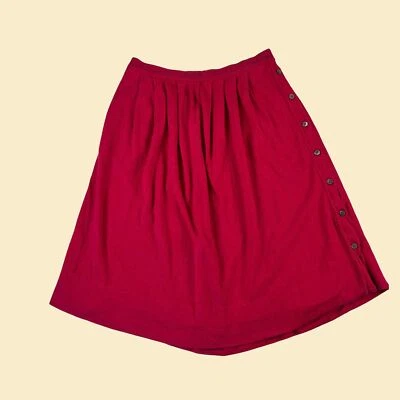 Falda de punto rosa M años 80 de Liz Claiborne, falda midi vintage años 80 abotonada Foto 1 de 4