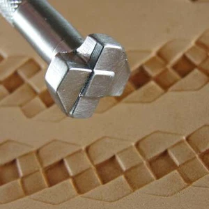 Estampilla de borde tejido geométrico de acero inoxidable Craftplus (herramienta de estampado de cuero) - Imagen 1 de 8