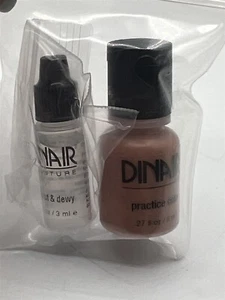 NEW SEALED DINAIR PRACTICE COLOR .27 OZ + MOIST & DEWY .1 OZ AIRBRUSH FOUNDATION - Picture 1 of 3