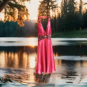 Mystique hot pink jeweled Womans Dress evening dance prom party cocktail size 2 - Picture 1 of 6