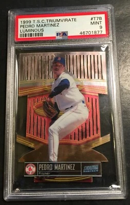 1999 PEDRO MARTINEZ T.S.C. TRIUMVIRATE LUMINOUS DIE CUT #T7B PSA 9 POP 3 (611)   - Image 1 of 2