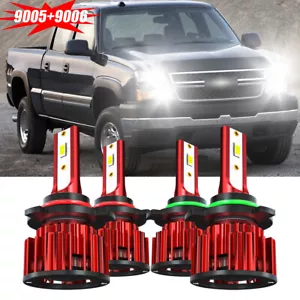 For Chevy Silverado 1500 2500 3500 1999-02 6000K 4x LED Headlights High/Low Beam - Picture 1 of 14