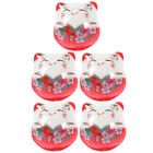  5 Pcs Lucky Cat Jewelry Beads for Crafting Vintage Decor Animal