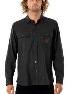 Rip Curl Mens S SEARCHERS Long Sleeve Flannel Casual SHIRT - CSHFT9 Washed Black