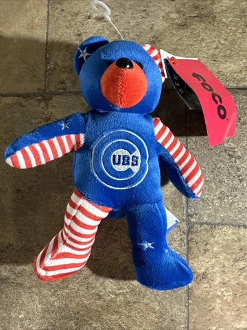 Forever Collectibles Chicago Cubs Stuffed Beanie Bear Stars & Stripes 8.5” NWT Cover