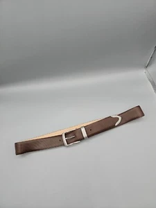 Mens Belt Sz 34 Canterbury Golf Brown Textured Leather SIlver Tone Buckle - Picture 1 of 10