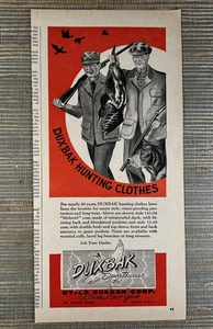 Utica Duxbak Hunting Clothes Coat Hunting Sportswear NY 1946 Vintage Print Ad - Picture 1 of 1