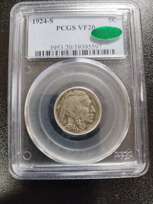 1924 S Nickel Indian Head or Buffalo PCGS VF-20 - Image 1 of 2