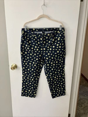 Pantalones capri Charter Club para mujer Bristol azul marino con limones talla 14 Foto 1 de 4