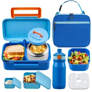 Kids Lunch Box with 8oz Thermo, Leakproof Bento Box with Insulated Bag, Kids ... - Picture 1 of 8