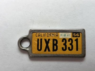 1956 California DAV Tag Keychain License Plate UXB 331 - Image 1 of 2