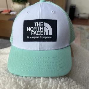 The North Face Kids S Mudder Trucker Hat Mesh Mint Green Cap Snapback New - Picture 1 of 7