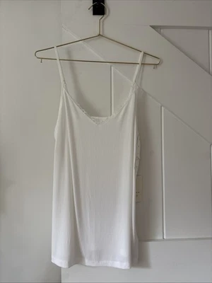 A New Day Camisola Mujer XL Blanco Encaje Borde Correa Espagueti Ajustable Foto 1 de 4
