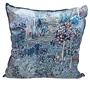 Williams Sonoma Blumenmuster Seide quadratisches dekoratives Kissen Sarah Campbell 18"x18" - Bild 1 von 4